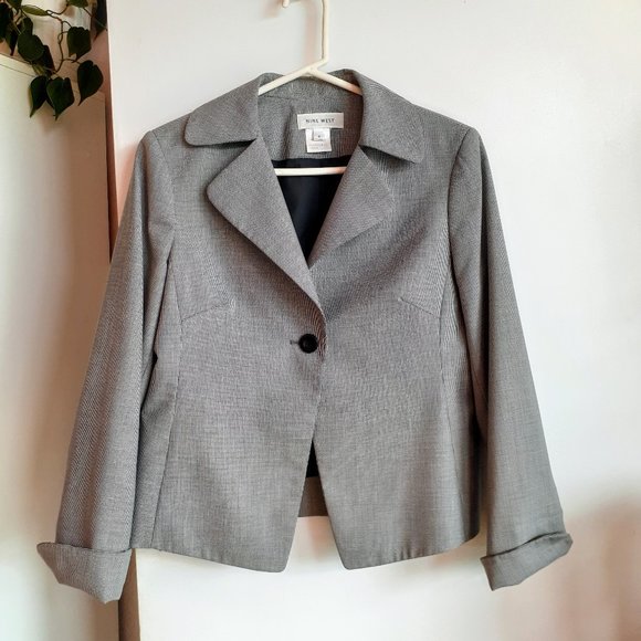 Gray houndstooth blazer - Picture 1 of 8